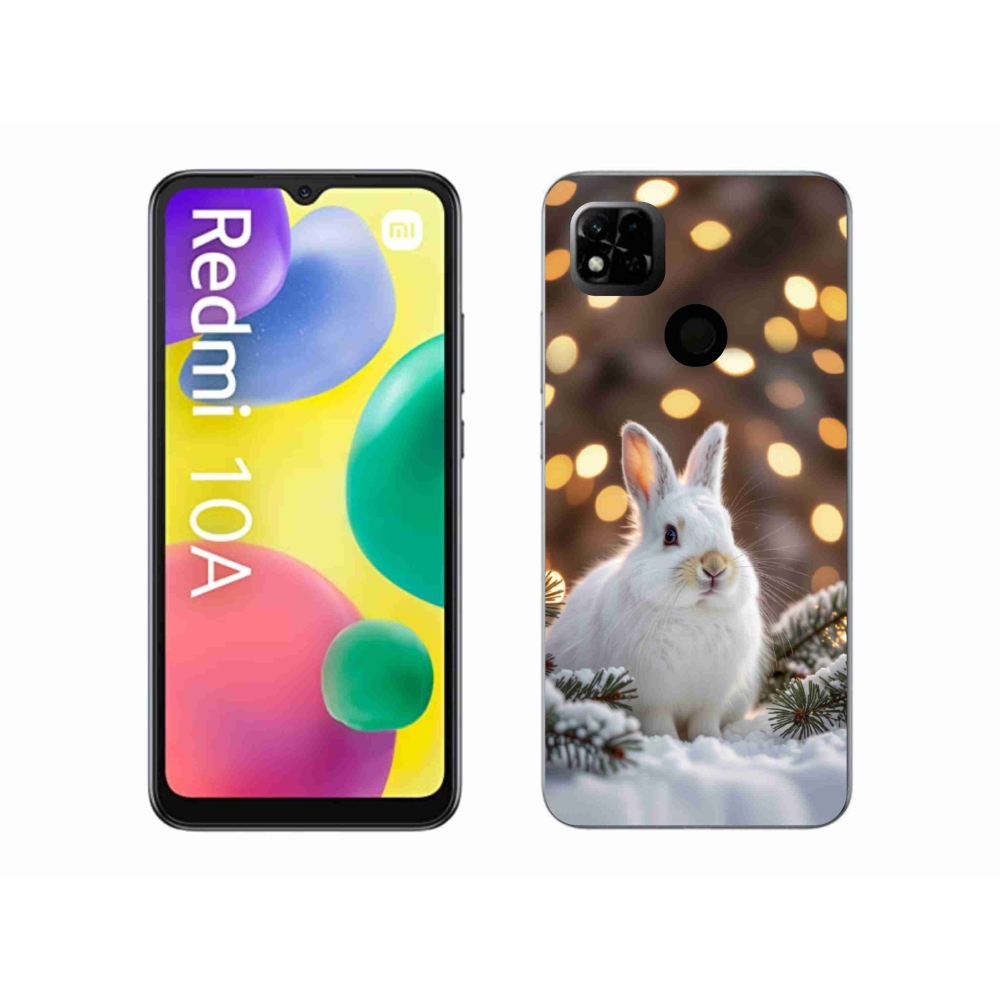 Gél borítás mmCase a Xiaomi Redmi 10A számára - fehér nyúl