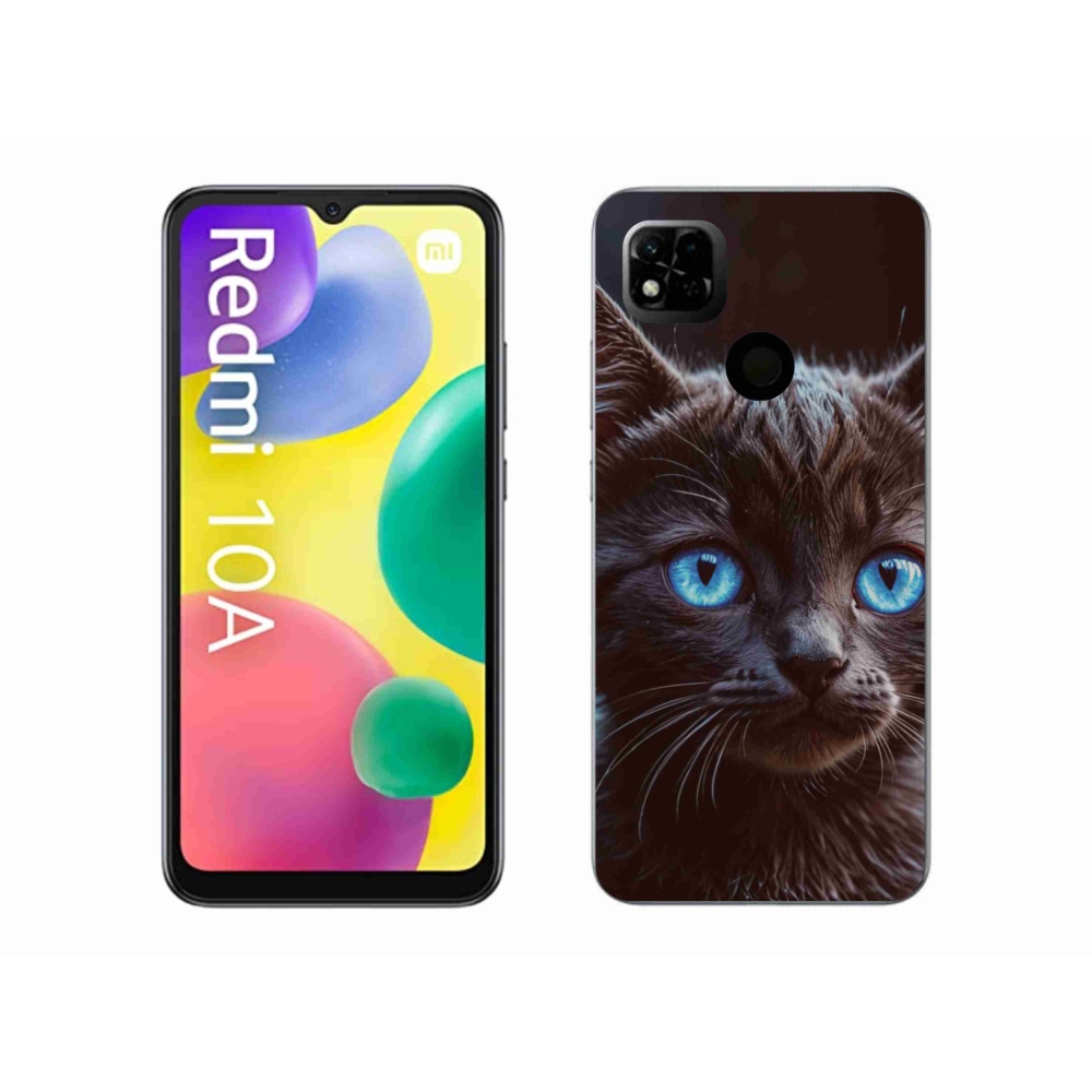 Gél borítás mmCase a Xiaomi Redmi 10A számára - fekete cica 2