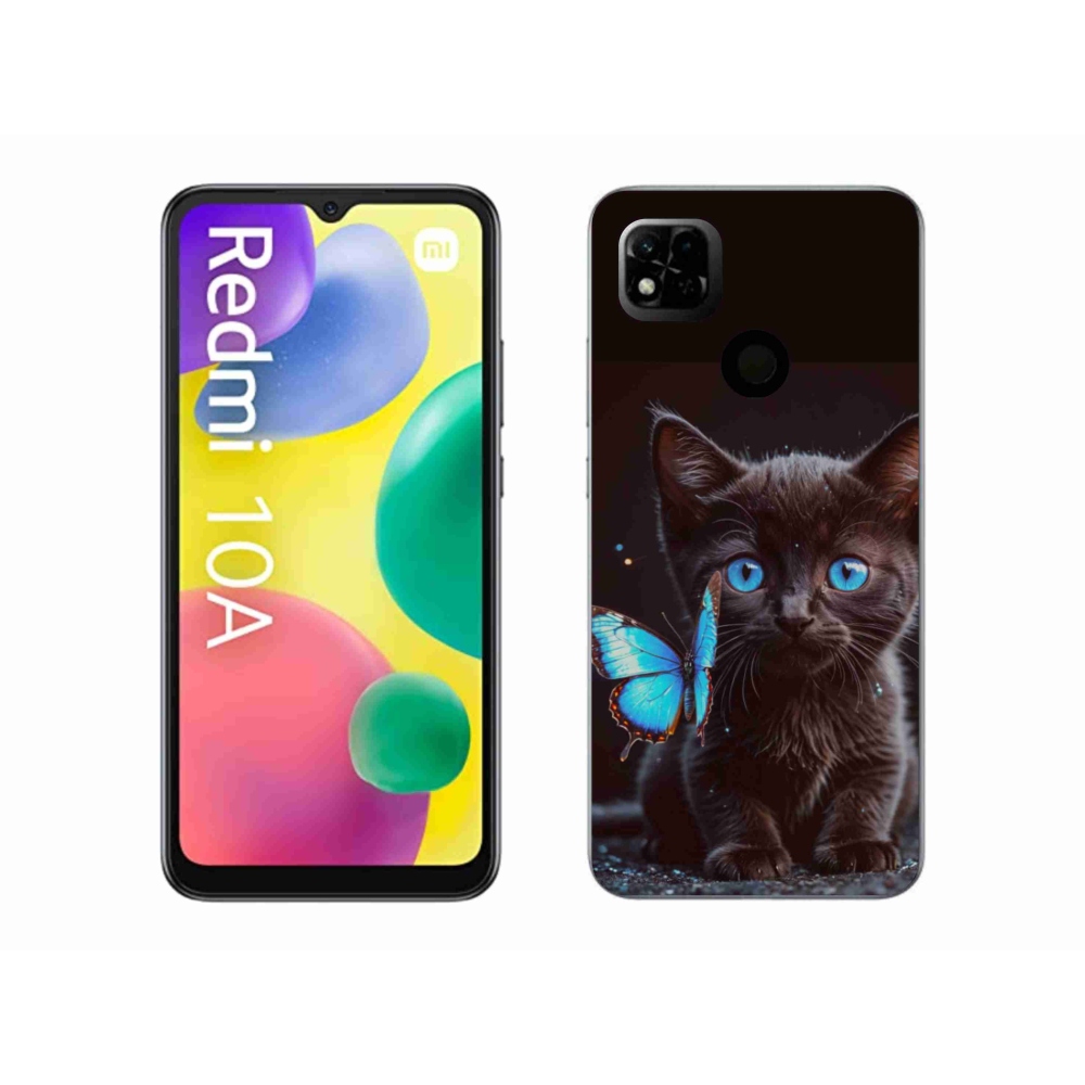 Gél borítás mmCase a Xiaomi Redmi 10A számára - fekete cica 3