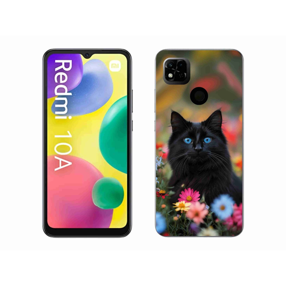 Gél borítás mmCase a Xiaomi Redmi 10A számára - fekete cica 4