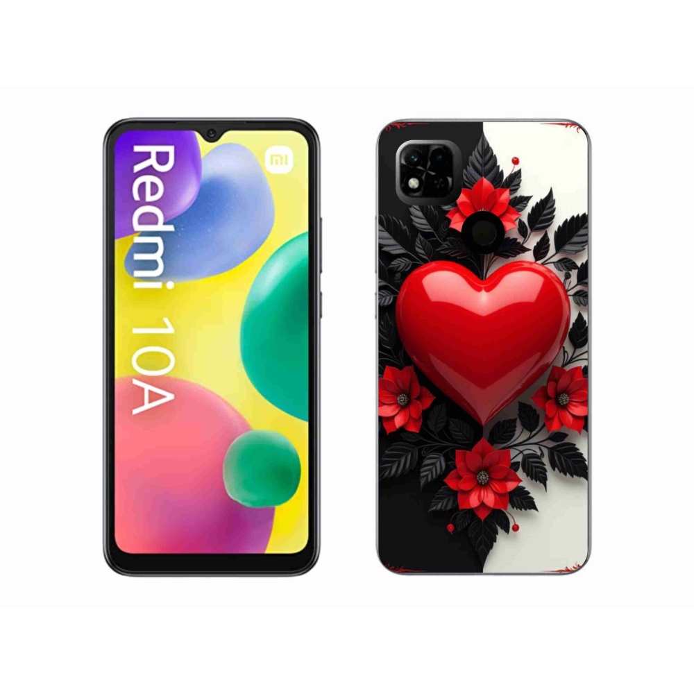 Gél borítás mmCase a Xiaomi Redmi 10A számára - piros szív