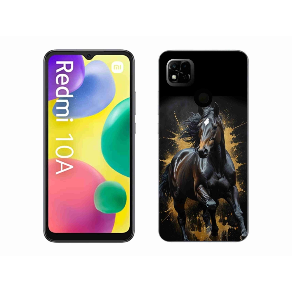 Gél borítás mmCase a Xiaomi Redmi 10A számára - elegáns fekete ménes