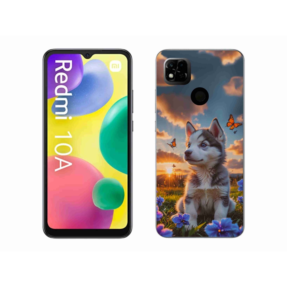 Gél borítás mmCase a Xiaomi Redmi 10A számára - husky a naplementében