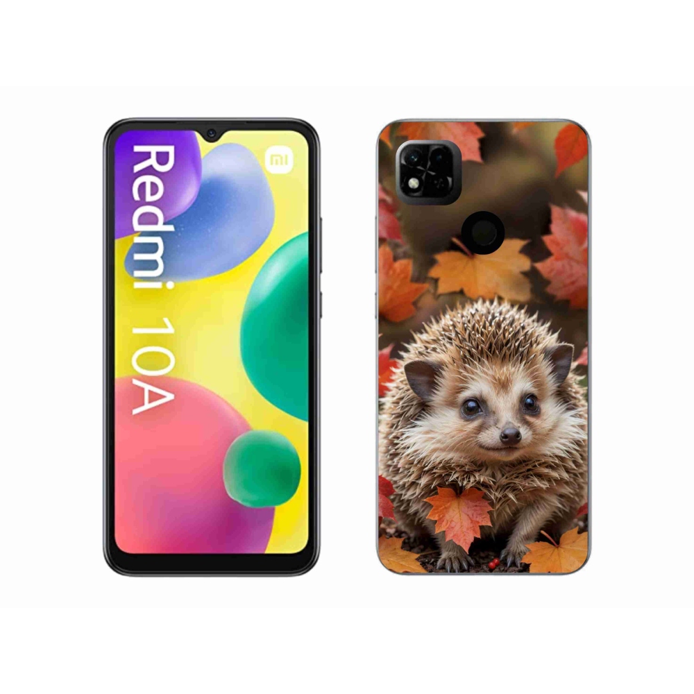 Gél borító mmCase a Xiaomi Redmi 10A számára - sün a levelekben