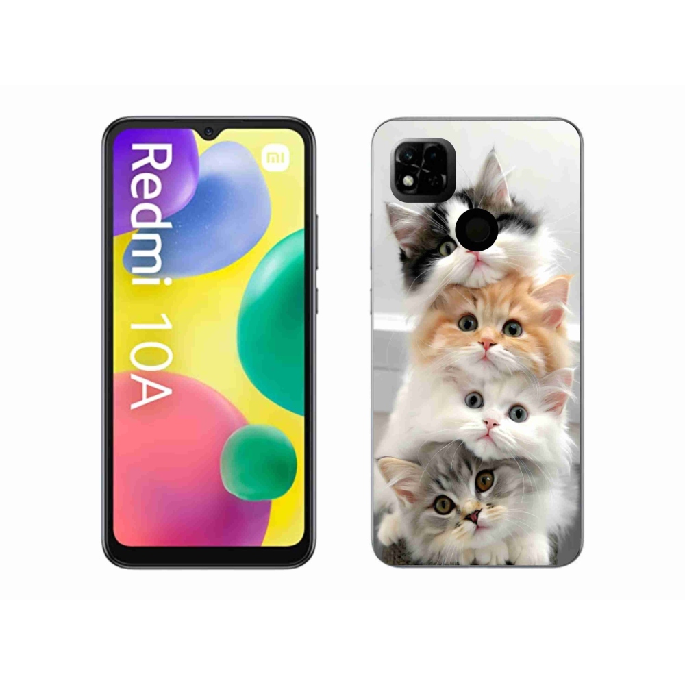Gél borító mmCase a Xiaomi Redmi 10A számára - macska csokor