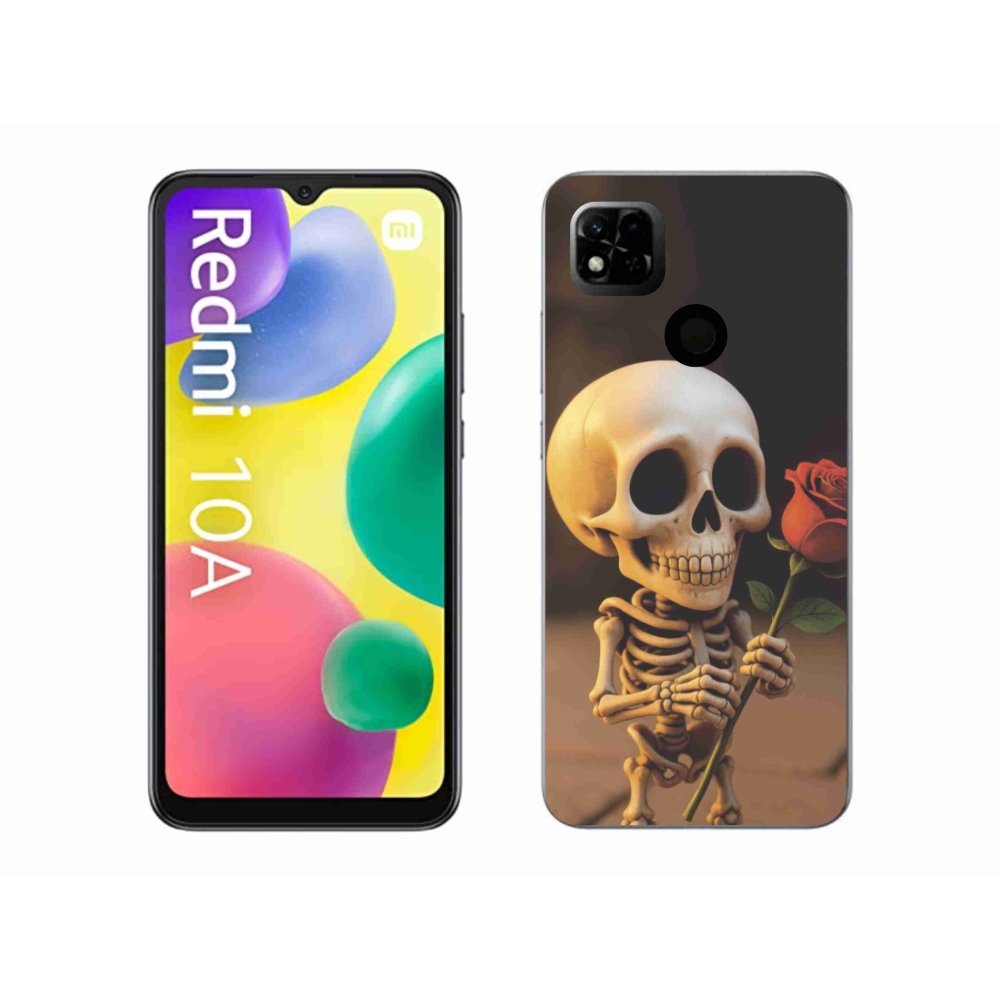 Gél borítás mmCase a Xiaomi Redmi 10A számára - csontváz rózsával