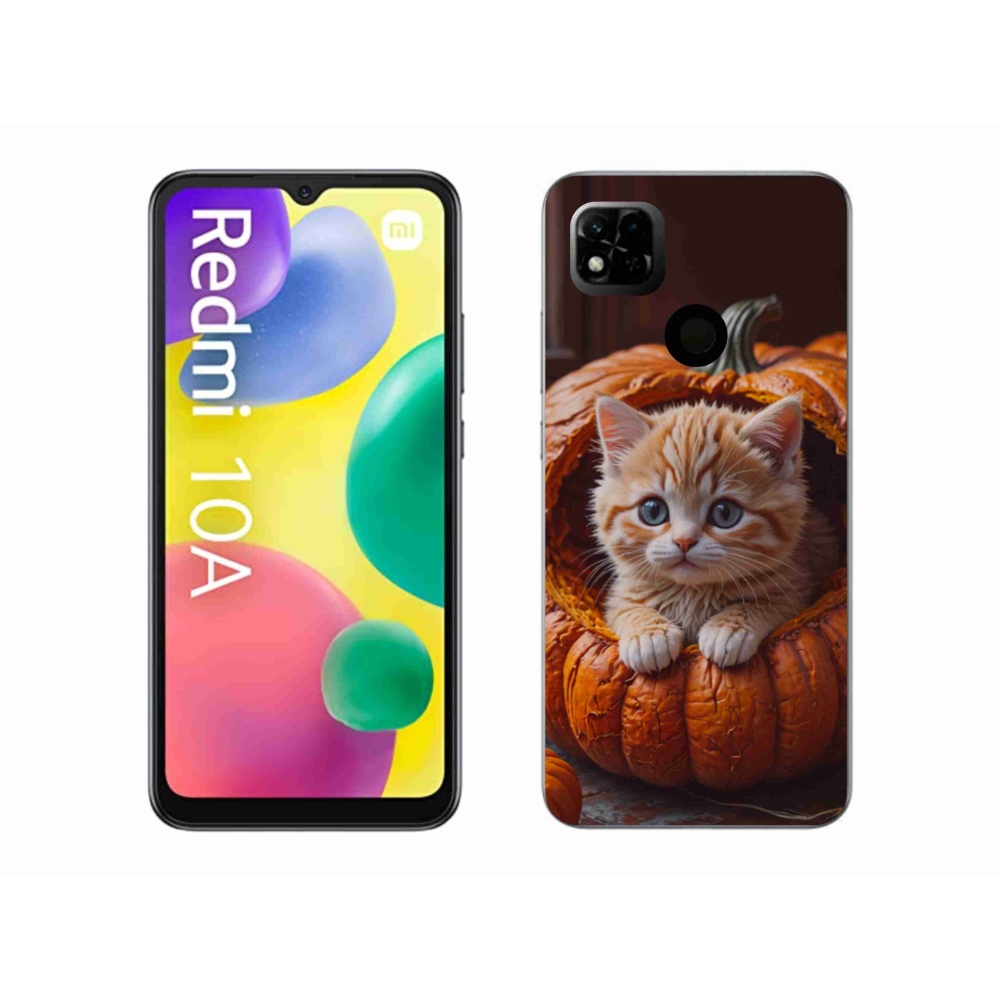 Gél borítás mmCase a Xiaomi Redmi 10A számára - cica és tök 2