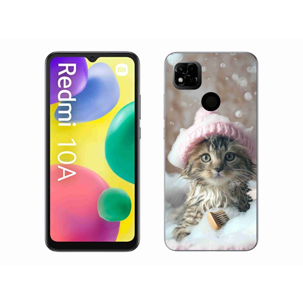 Gél borítás mmCase a Xiaomi Redmi 10A számára - cica és fürdő