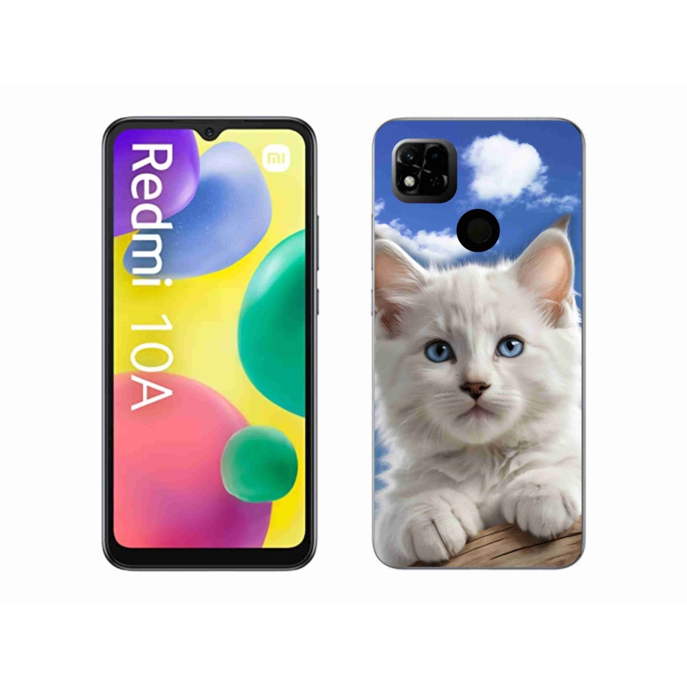 Gél borító mmCase a Xiaomi Redmi 10A számára - cica és felhők