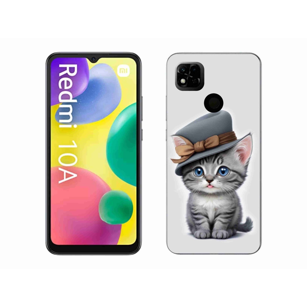 Gél borítás mmCase a Xiaomi Redmi 10A számára - cica sapkával