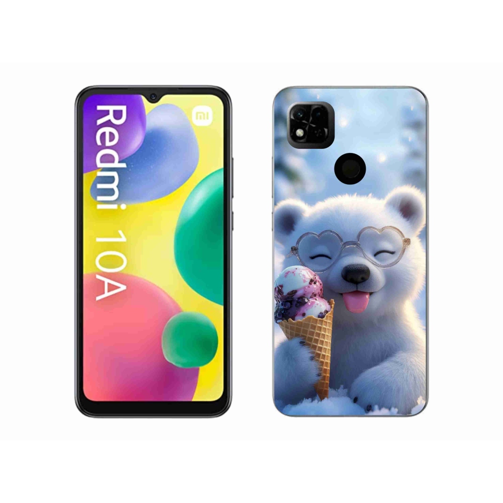 Gél borítás mmCase a Xiaomi Redmi 10A számára - mackó fagylalttal