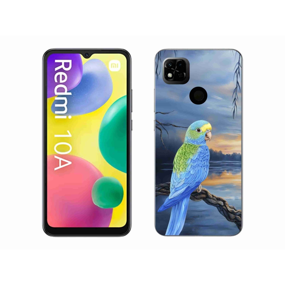 Gél borítás mmCase a Xiaomi Redmi 10A számára - kék papagáj