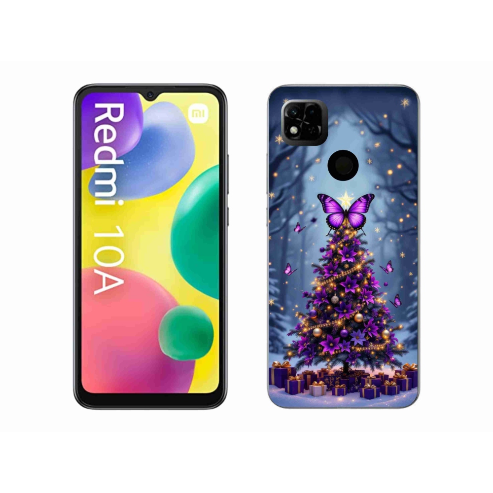 Gél borítás mmCase a Xiaomi Redmi 10A számára - pillangó karácsonyfa