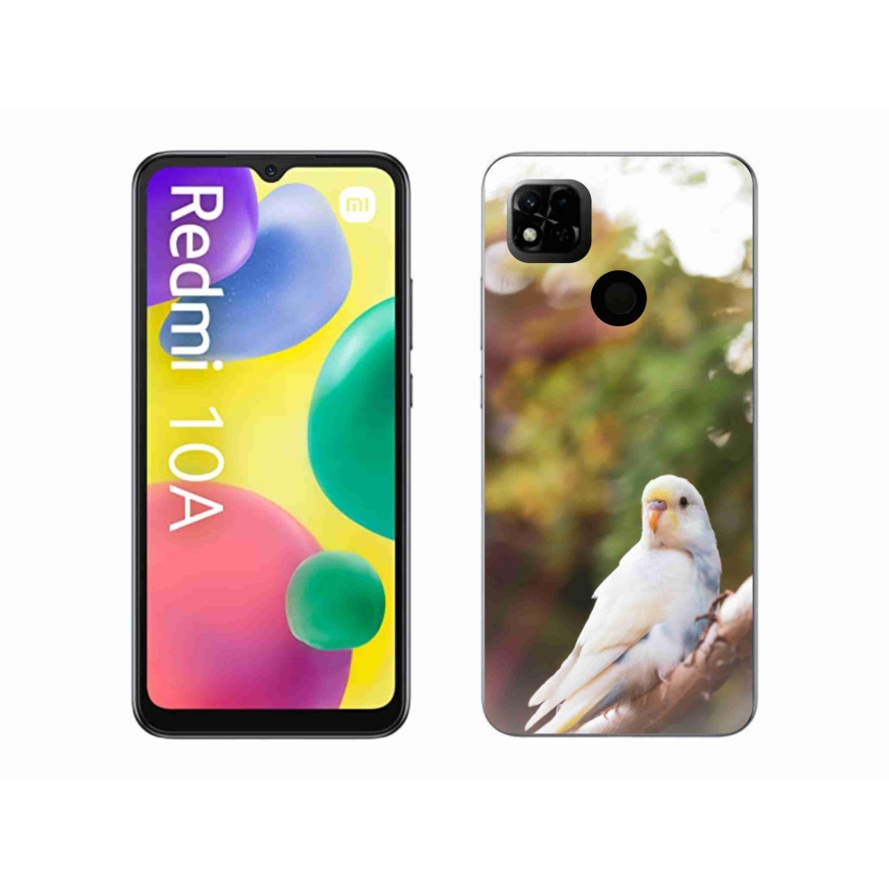Gél borítás mmCase a Xiaomi Redmi 10A - papagáj és fehér