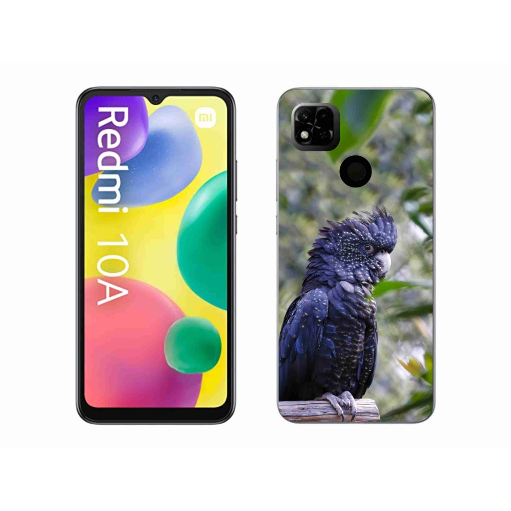 Gél borítás mmCase a Xiaomi Redmi 10A számára - papagáj kakadu fekete