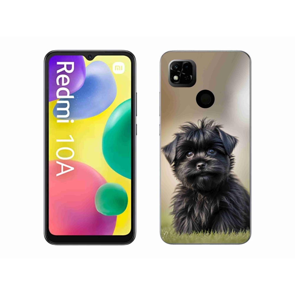 Gél borítás mmCase a Xiaomi Redmi 10A számára - aranyos fekete kutya