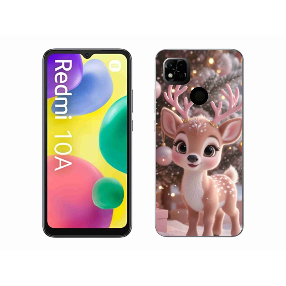 Gél borítás mmCase a Xiaomi Redmi 10A számára - aranyos rénszarvas