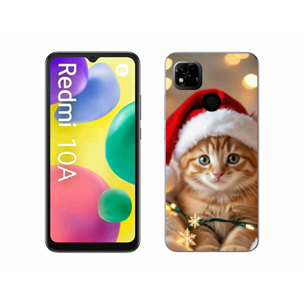 Gél borítás mmCase a Xiaomi Redmi 10A számára - Karácsonyi cica