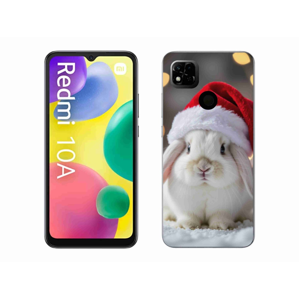 Gél borítás mmCase a Xiaomi Redmi 10A számára - karácsonyi nyuszi