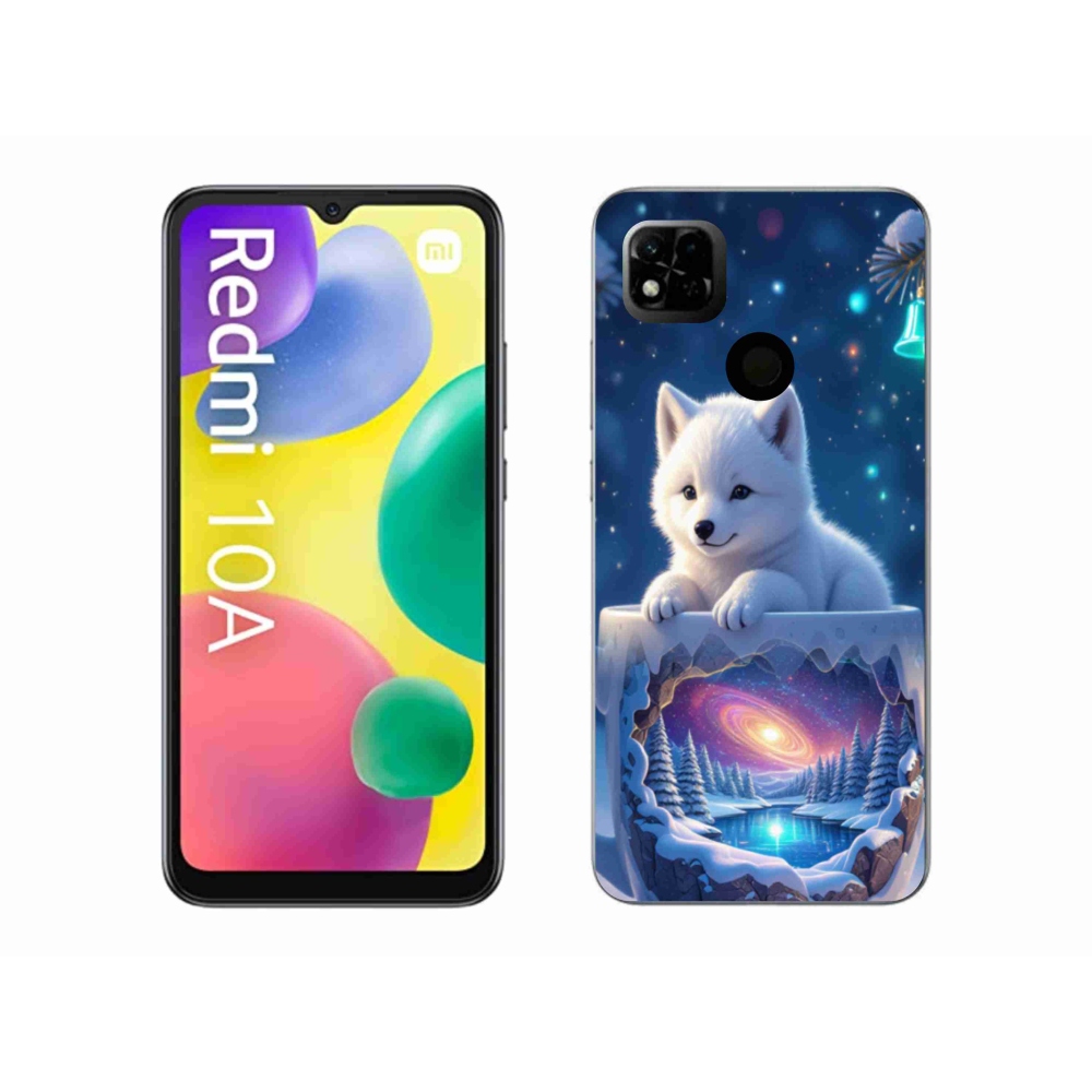 Gél borítás mmCase a Xiaomi Redmi 10A számára - Karácsonyi kölyökkutyakölyök