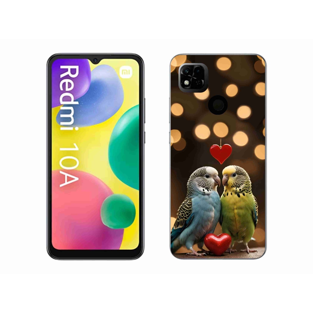 Gél borítás mmCase a Xiaomi Redmi 10A számára - szerelmes papagájok