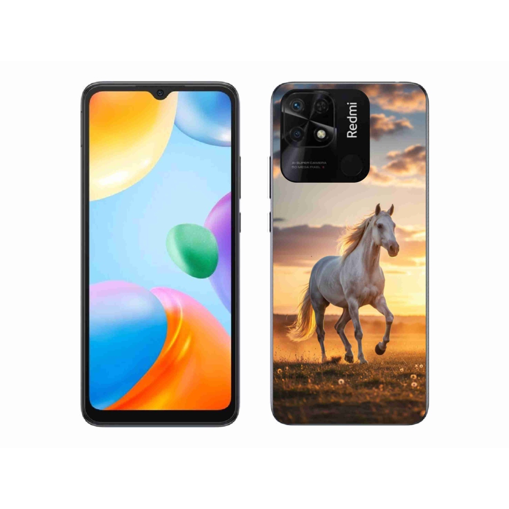 Gél borítás mmCase a Xiaomi Redmi 10C-hez - futó fehér ló 2
