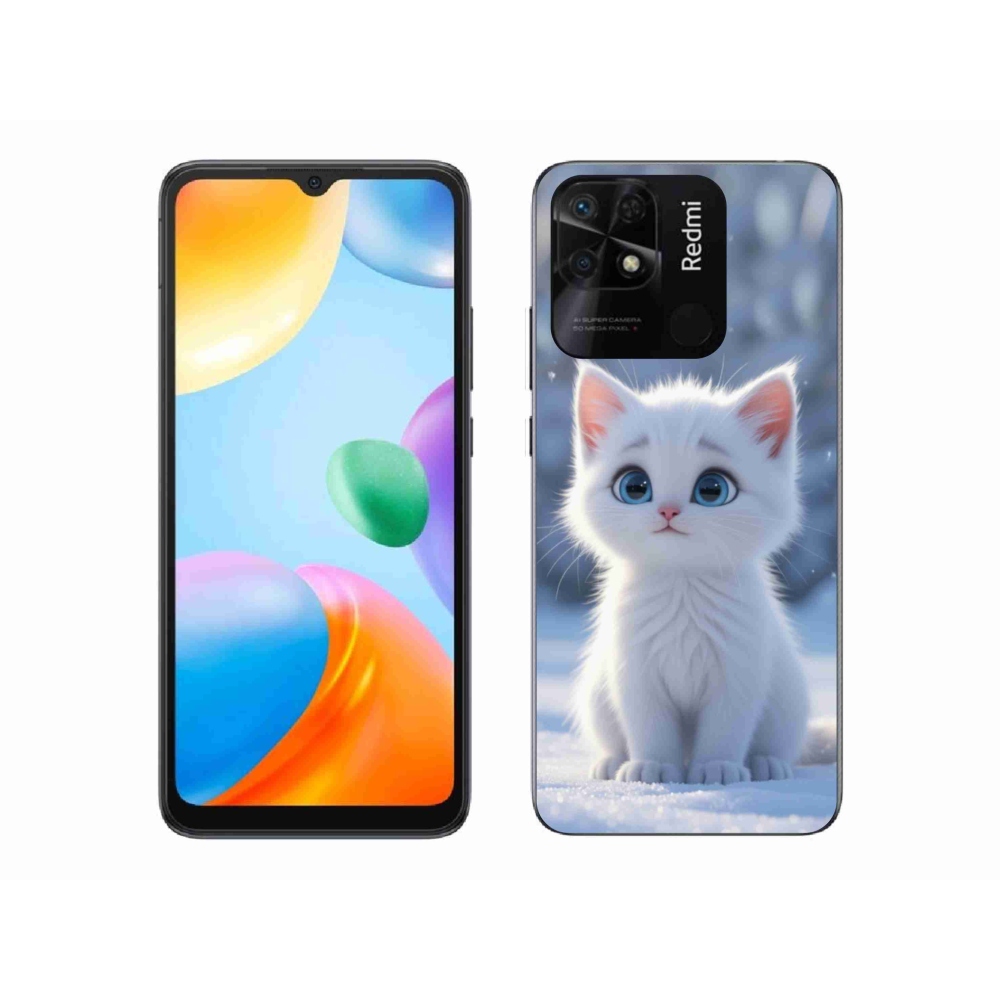 Gél borítás mmCase a Xiaomi Redmi 10C-hez - fehér cica 3