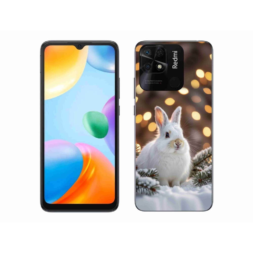 Gél borítás mmCase a Xiaomi Redmi 10C-hez - fehér nyúl