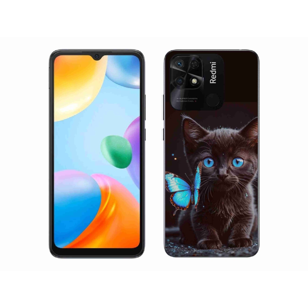 Gél borítás mmCase a Xiaomi Redmi 10C-hez - fekete cica 3