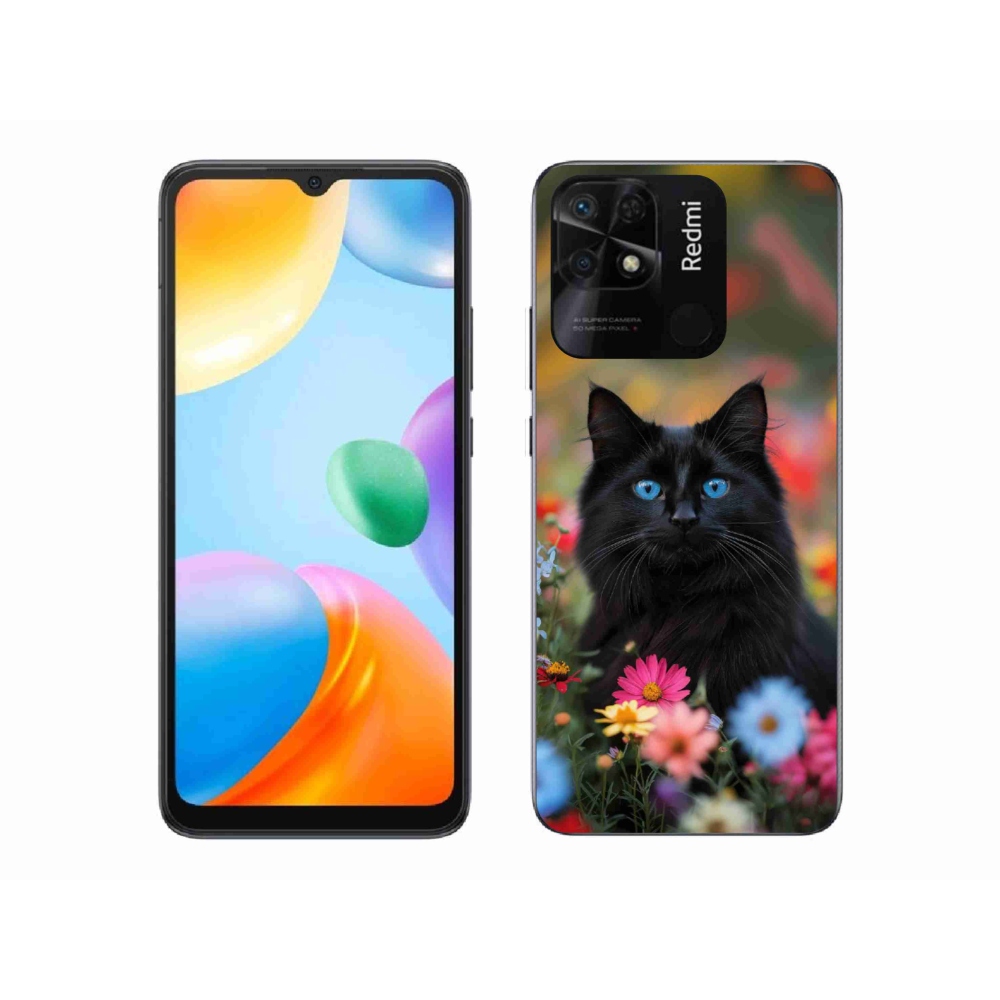 Gél borítás mmCase a Xiaomi Redmi 10C-hez - fekete cica 4