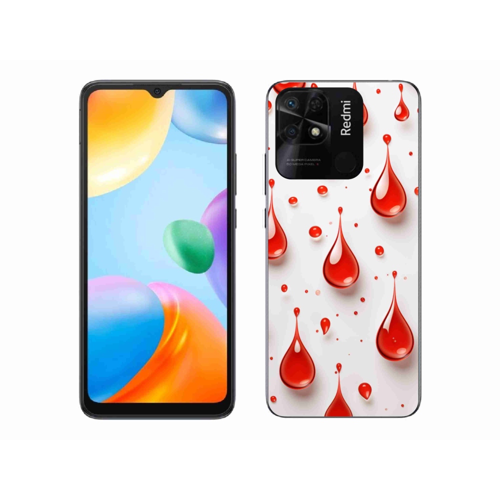 Gél borítás mmCase a Xiaomi Redmi 10C-hez - piros cseppek