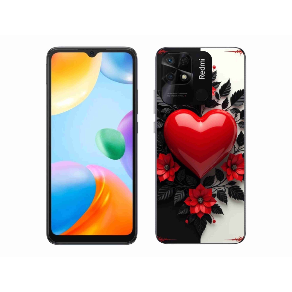 Gél borítás mmCase a Xiaomi Redmi 10C-hez - piros szív