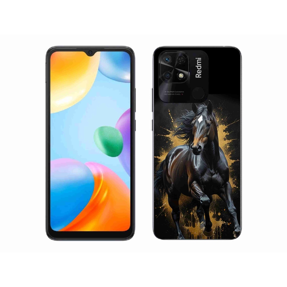 Gél borítás mmCase a Xiaomi Redmi 10C-hez - elegáns fekete ménes