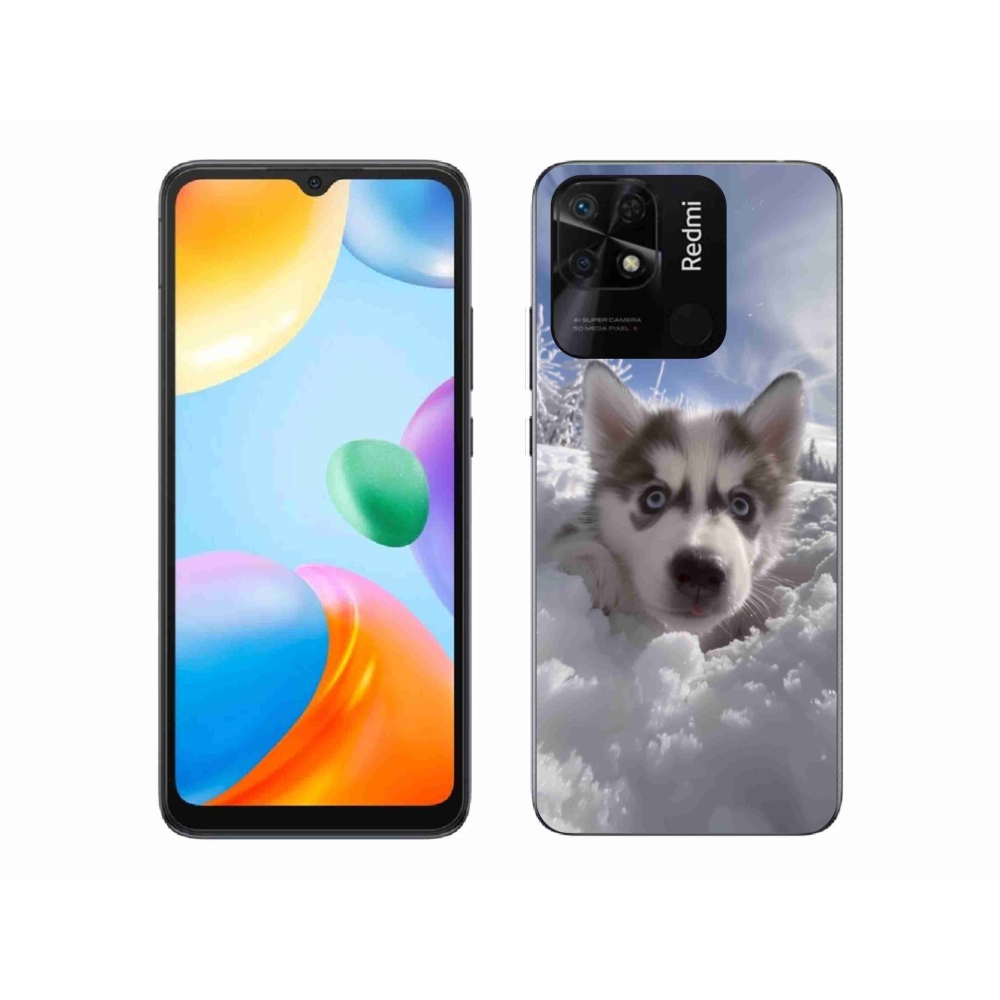 Gél borítás mmCase a Xiaomi Redmi 10C-hez - husky a hóban