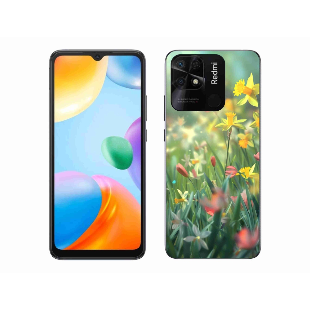 Gél borító mmCase a Xiaomi Redmi 10C-hez - tavaszi virágok