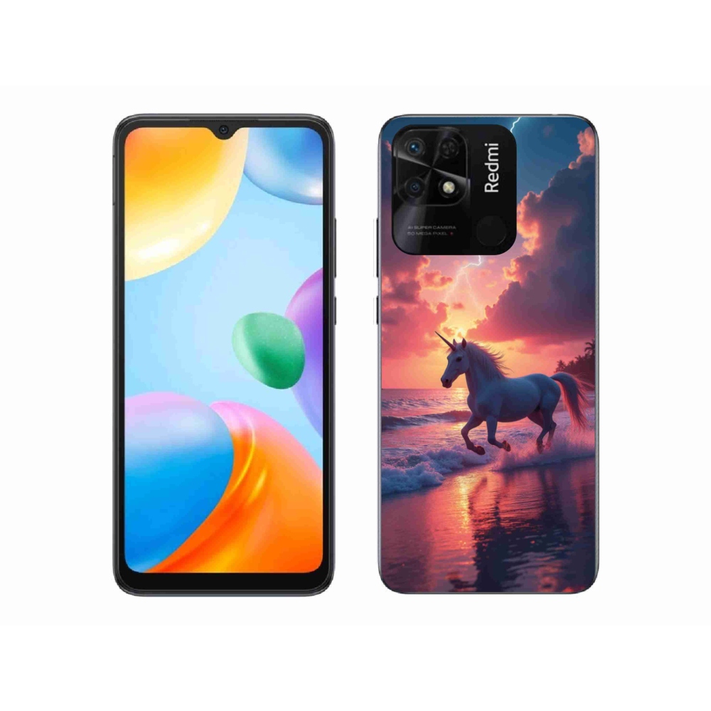 Gél borítás mmCase a Xiaomi Redmi 10C-hez - egyszarvú a tengerparton