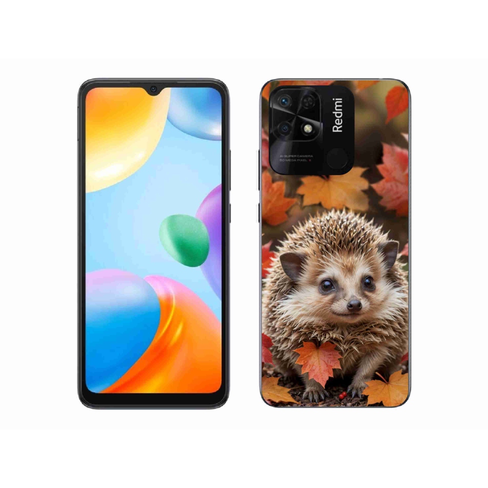 Gél borító mmCase a Xiaomi Redmi 10C-hez - sün a levelekben