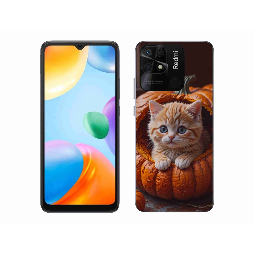 Gél borítás mmCase a Xiaomi Redmi 10C-hez - cica és tök 2