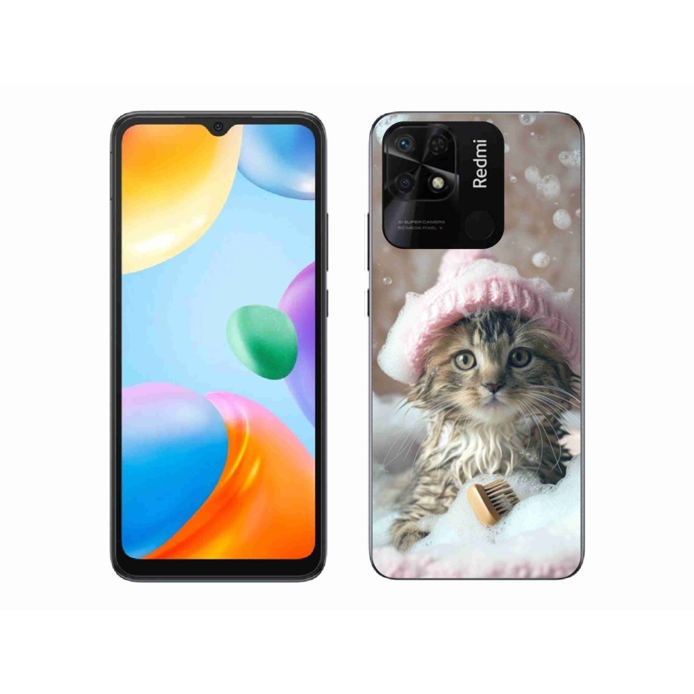 Gél borító mmCase a Xiaomi Redmi 10C-hez - cica és fürdő