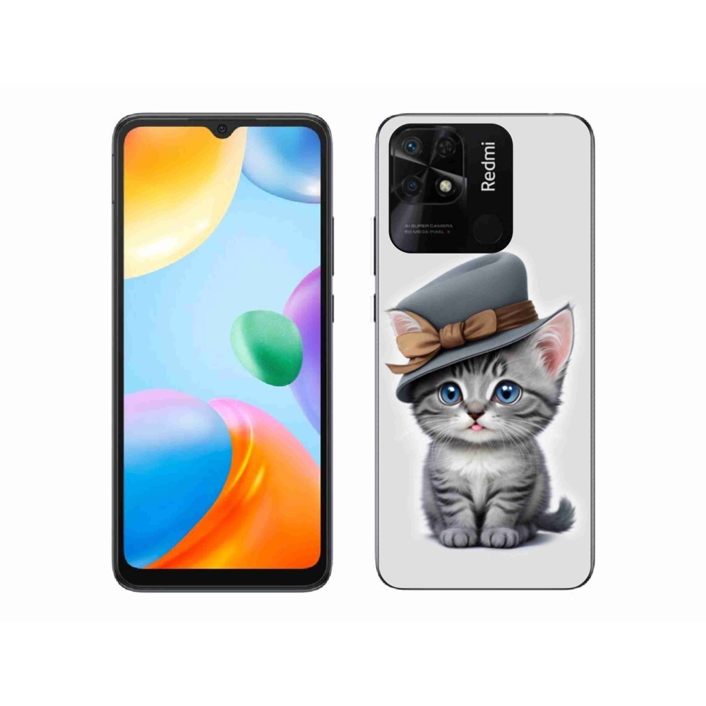 Gél borítás mmCase a Xiaomi Redmi 10C-hez - cica sapkával