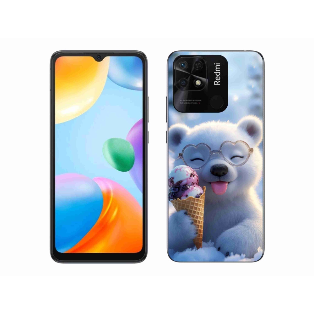 Gél borító mmCase a Xiaomi Redmi 10C-hez - mackó fagylalttal