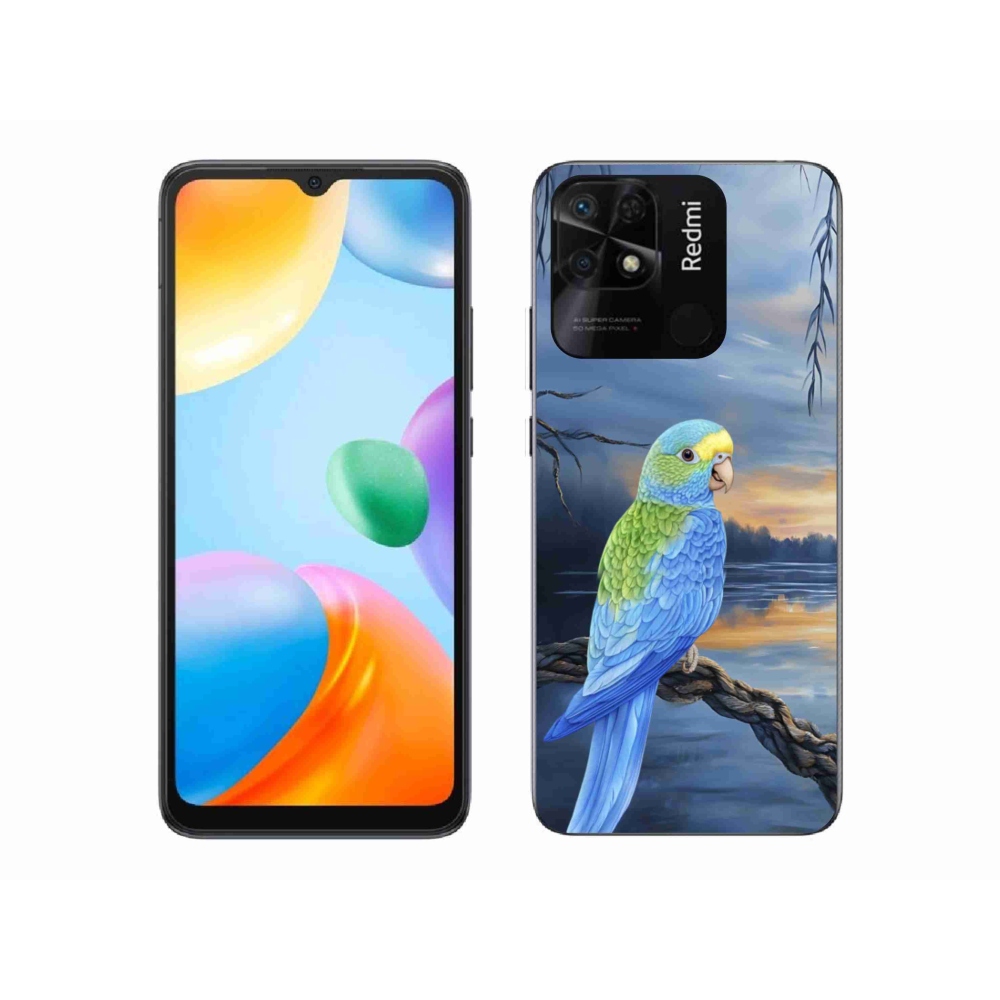 Gél borítás mmCase a Xiaomi Redmi 10C-hez - kék papagáj