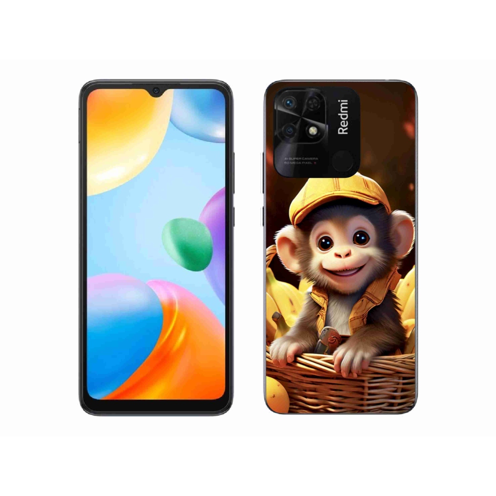 Gél borító mmCase a Xiaomi Redmi 10C-hez - majom a kosárban