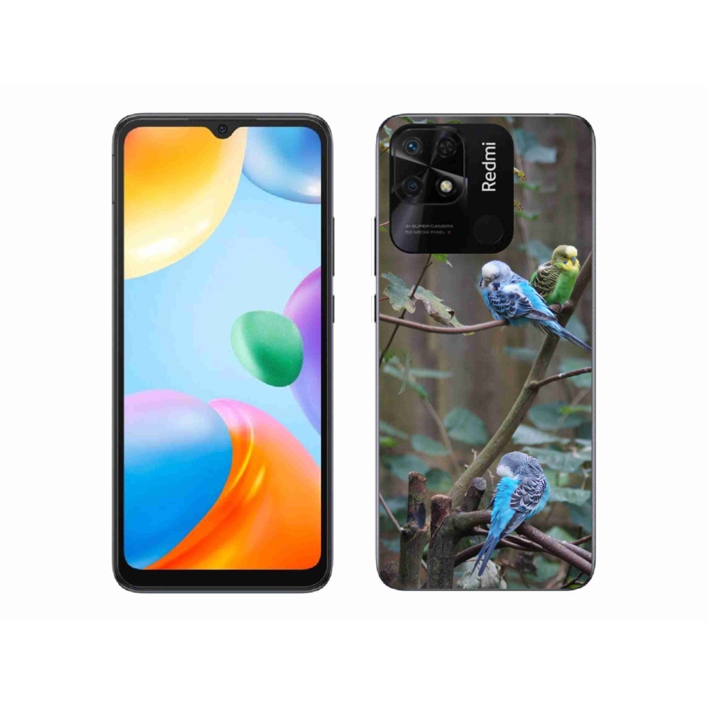 Gél borító mmCase a Xiaomi Redmi 10C-hez - papagájok az ágon