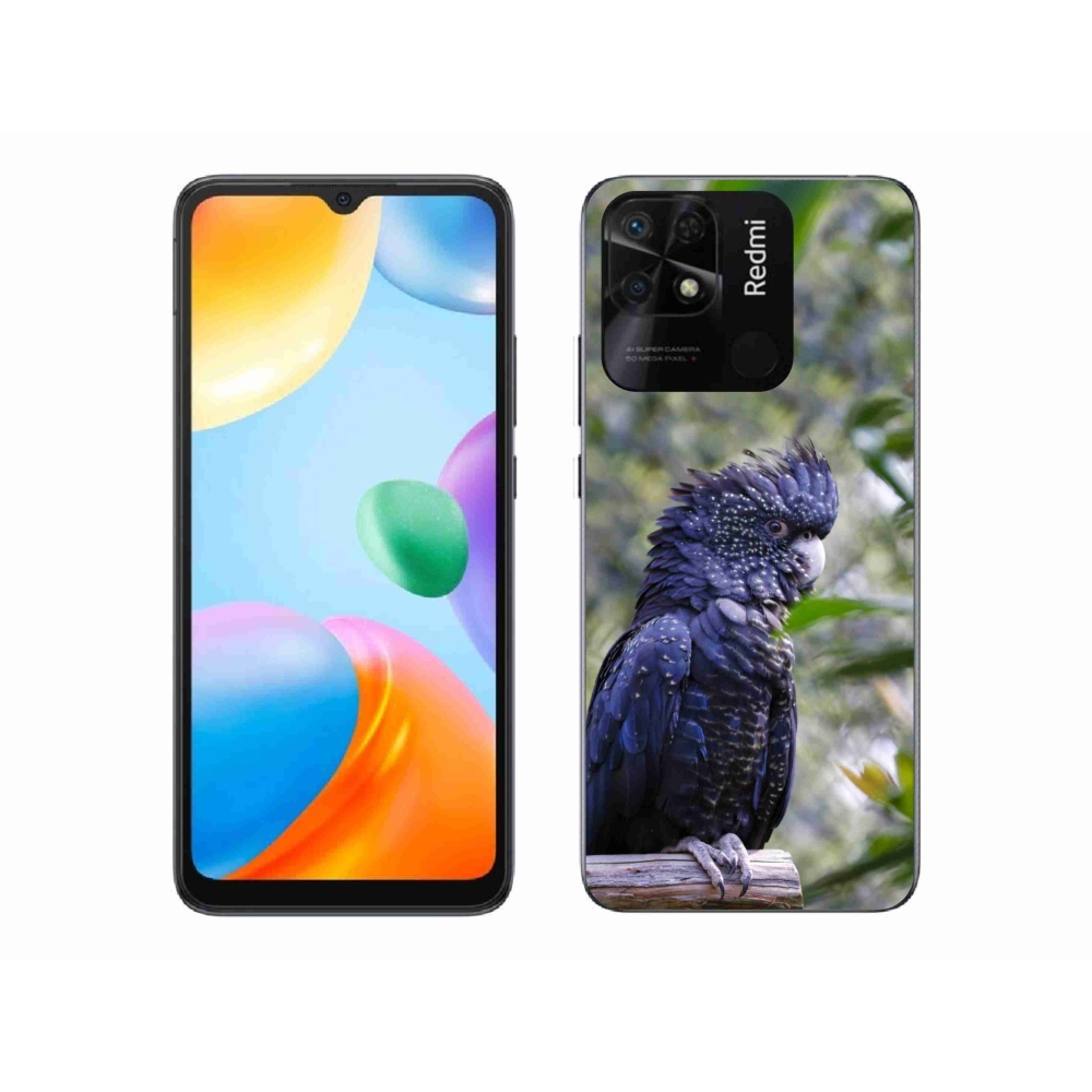 Gél borítás mmCase a Xiaomi Redmi 10C-hez - papagáj kakadu fekete