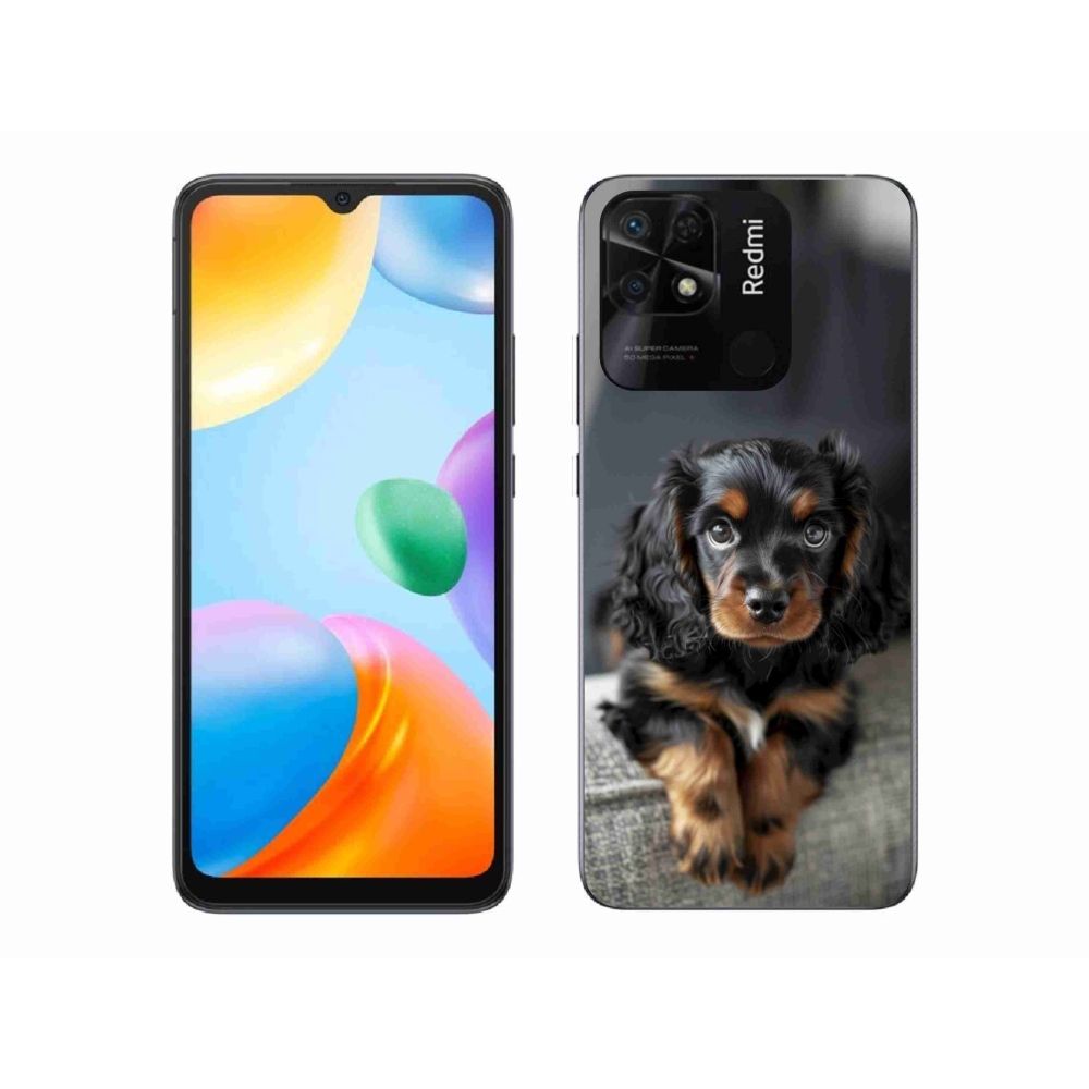 Gél borítás mmCase a Xiaomi Redmi 10C-hez - aranyos hosszú szőrű tacskó