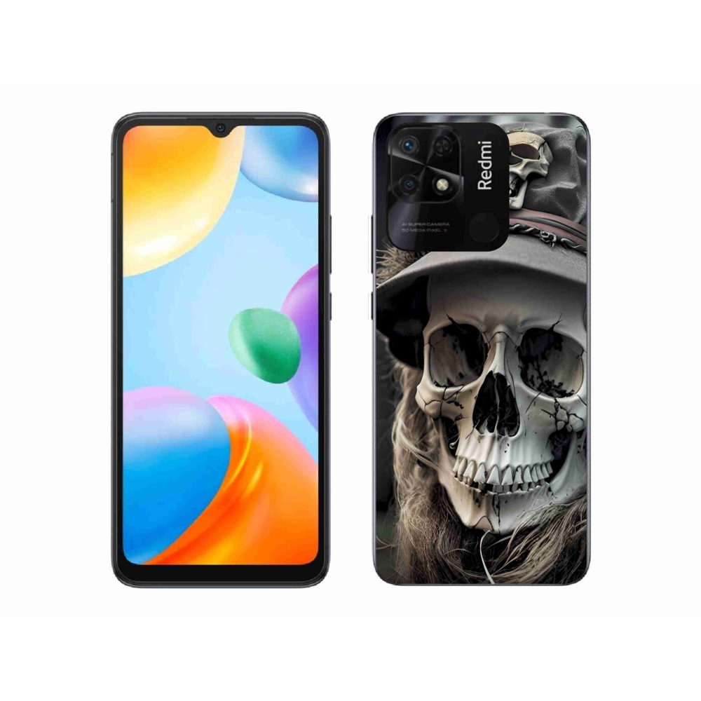 Gél borítás mmCase a Xiaomi Redmi 10C-hez - sötét koponya