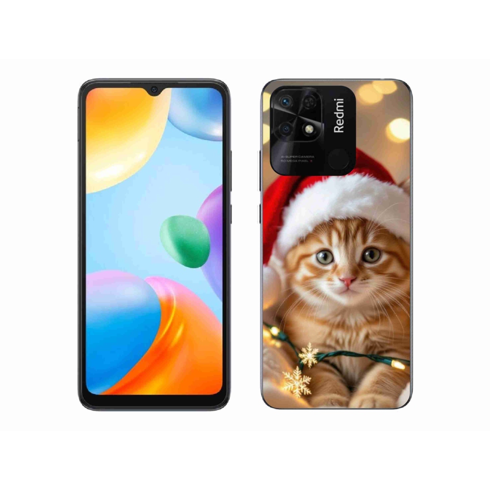 Gél borítás mmCase a Xiaomi Redmi 10C-hez - Karácsonyi cica