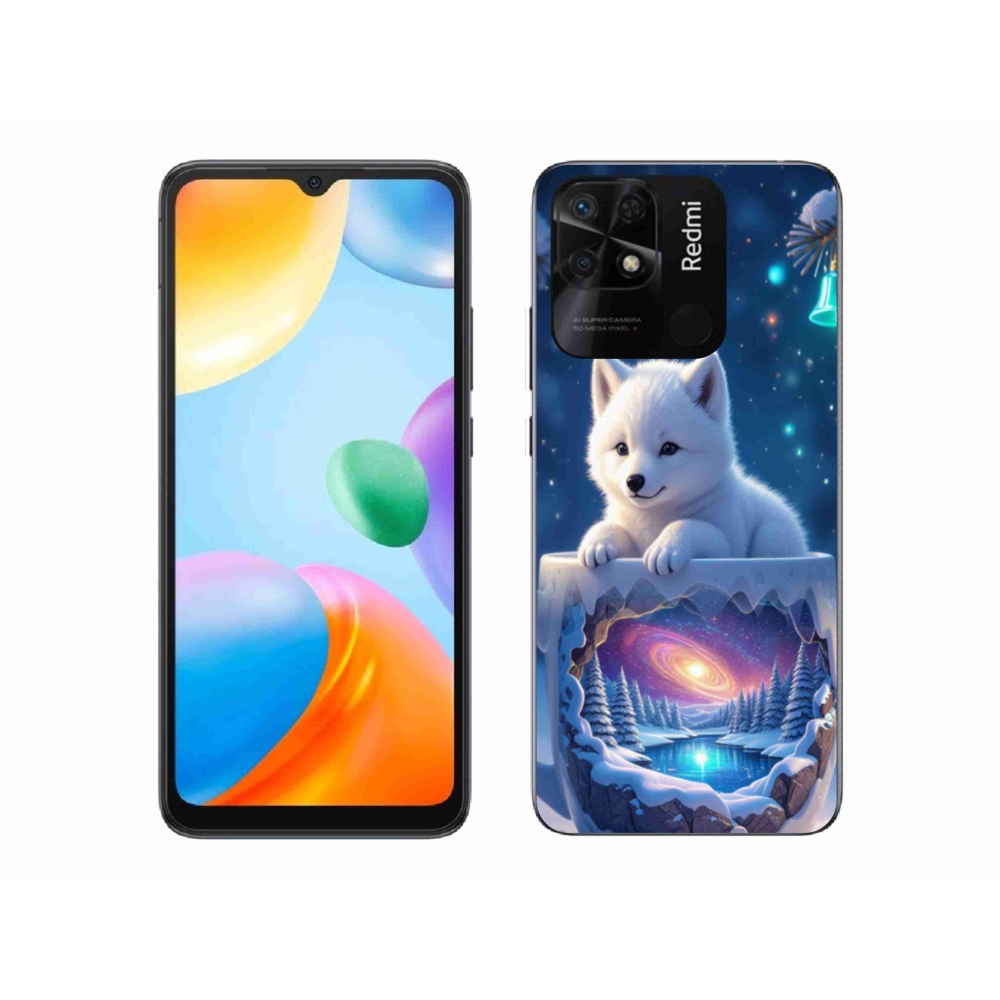 Gél borítás mmCase a Xiaomi Redmi 10C-hez - Karácsonyi kölyökkutyakölyök