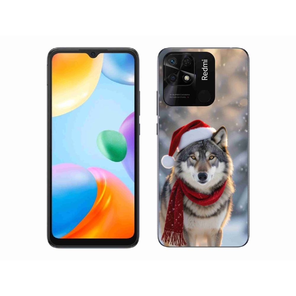 Gél borítás mmCase a Xiaomi Redmi 10C-hez - Karácsonyi farkas